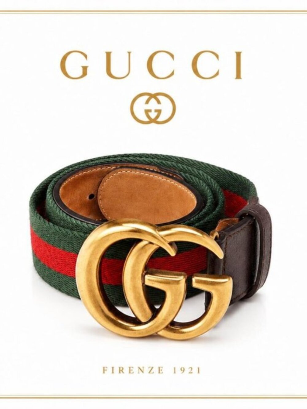 Authentic Gucci Web Elastic Torchon Double G Belt
